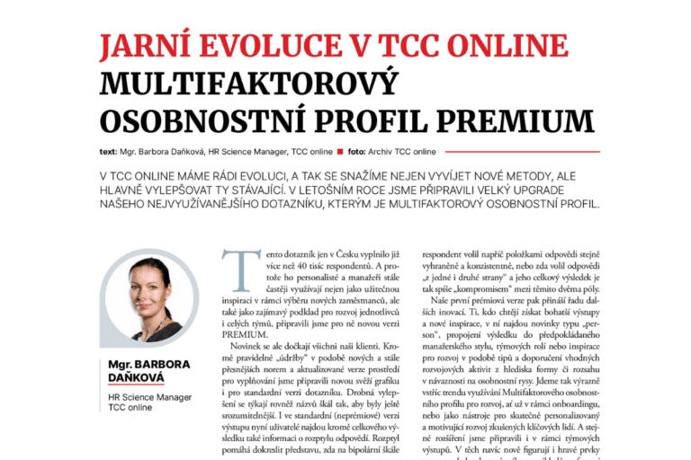 Barbora Daňková – článek v Profi HR – Multifaktorový osobnostní profil PREMIUM