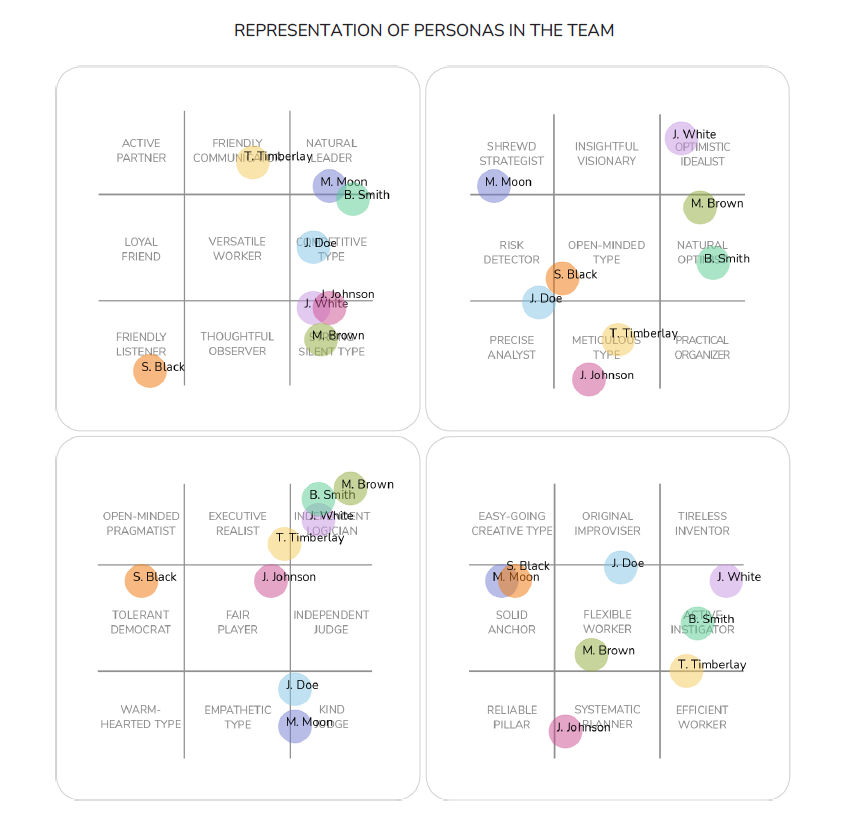 Multifactor Personality Profile PREMIUM – TCC online – Representation of personas in the team