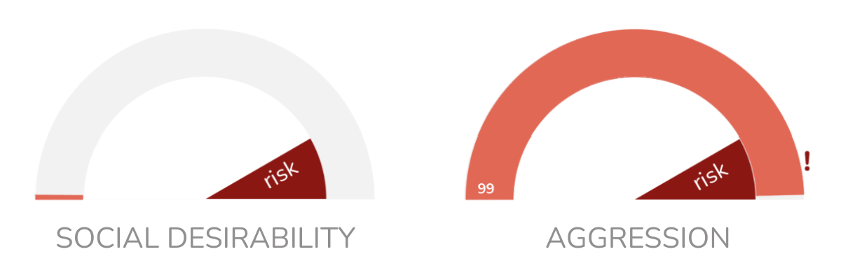 Chart from the output report of the Communication Style – Assertiveness (WORK) – Control Scales Result, TCC online