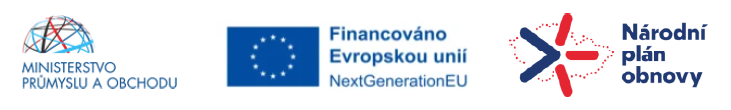 Ministerstvo průmyslu a obchodu, Financováno Evropskou unií, Národní plán obnovy - loga